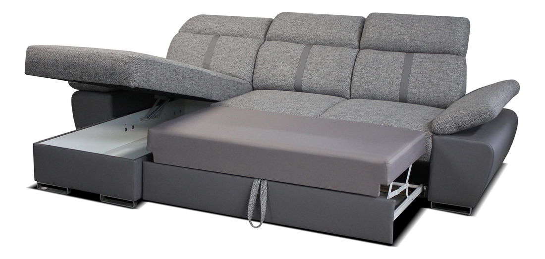 Rohová sedačka Logan 2L (sivá + biela) (L)