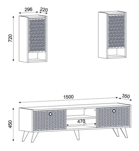 Set za dnevni boravak Lavuto 3 (orah + antracit) 