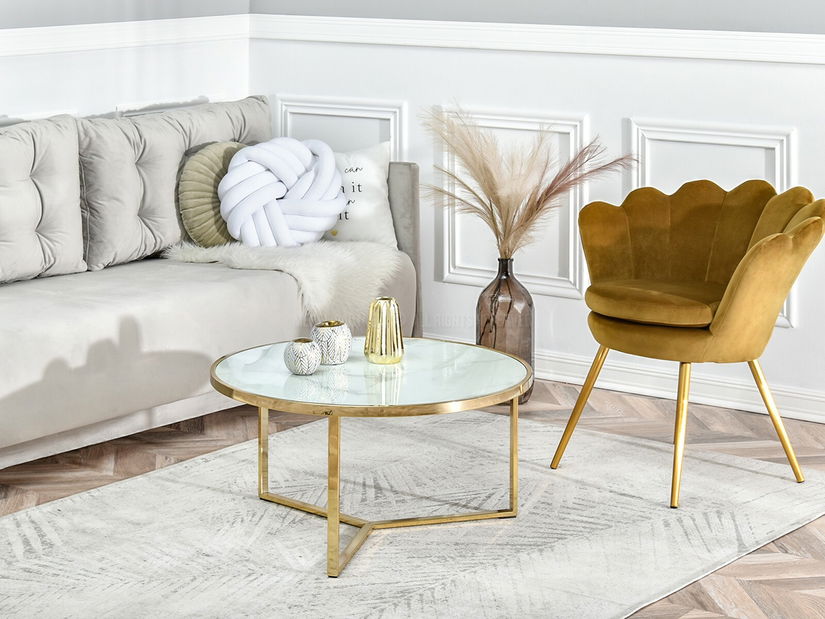 Dohányzóasztal Natol (fehér + arany)