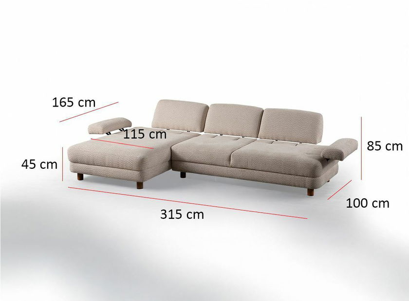 Rohová sedačka Nicel (krémová) (L)