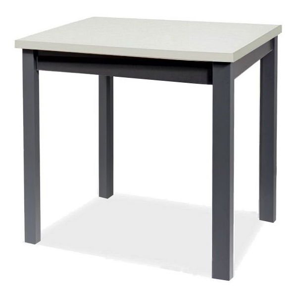 Masă de sufragerie Alfred (alb mat + negru) (pentru 4 persoane)