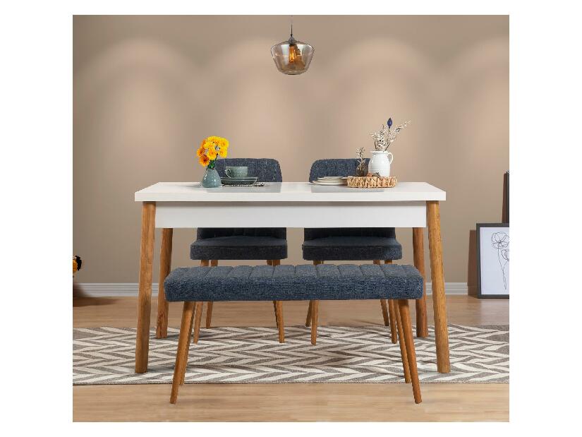 Set mobilier sufragerie Bimuvo 4 (albastru marin + pin atlantic) (pentru 4 persoane)