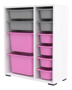 Organizator za igračke Dremonka 10 (bijela + siva + ružičasta)