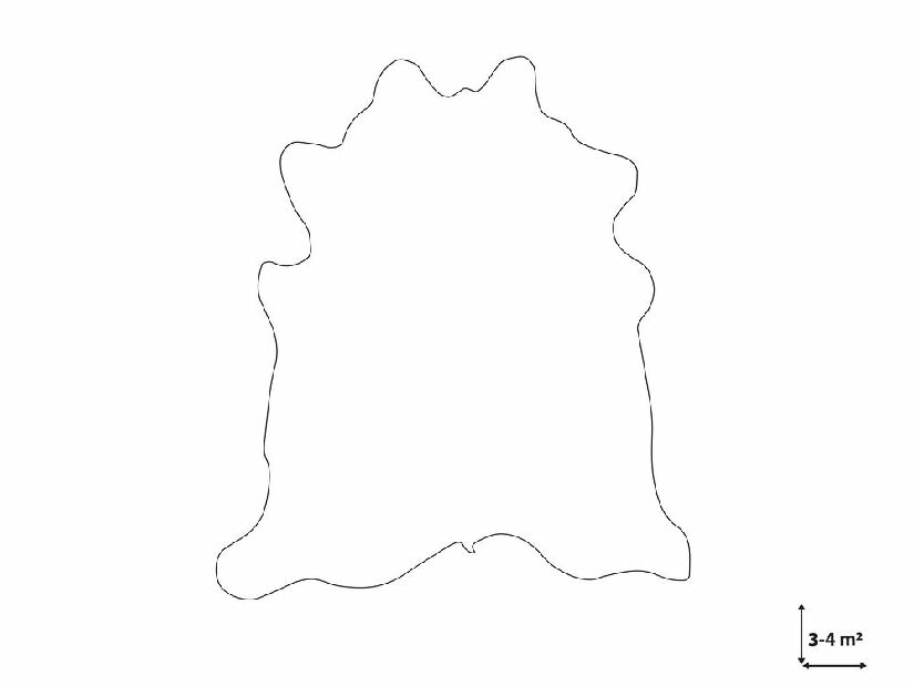 Koberec z hovädzej kože 3-4 m² Nasku (čierna + biela)