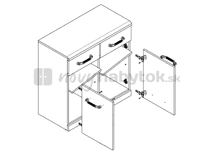 Komoda BRW INDI KOM 2D2S/8/8