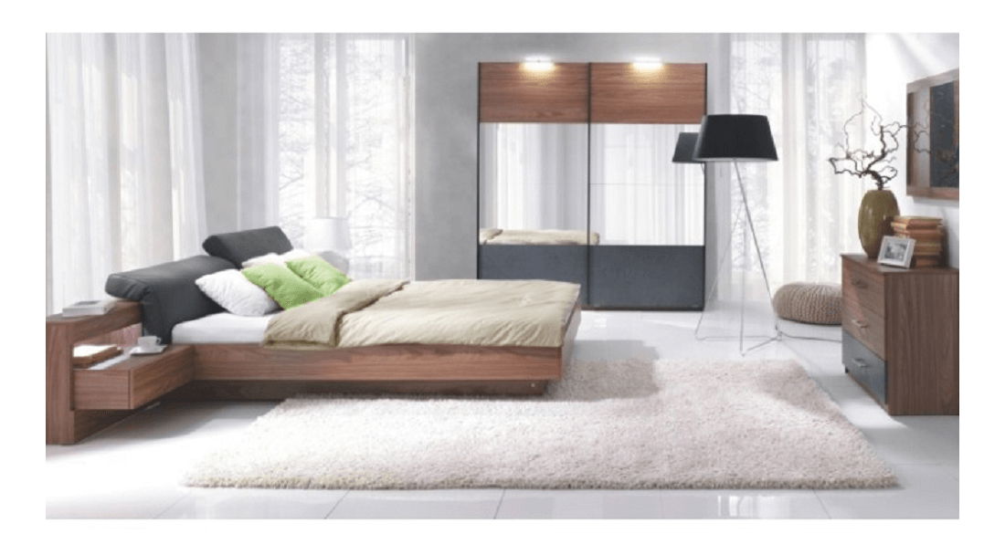 Bračni krevet 160 cm Rimero (2 kom. noćnih stolića s LED rasvjetom) 