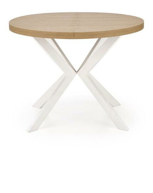 Széthúzható étkezőasztal 100-250 cm Pepeera (fehér + arany) (6 8 fő részére)