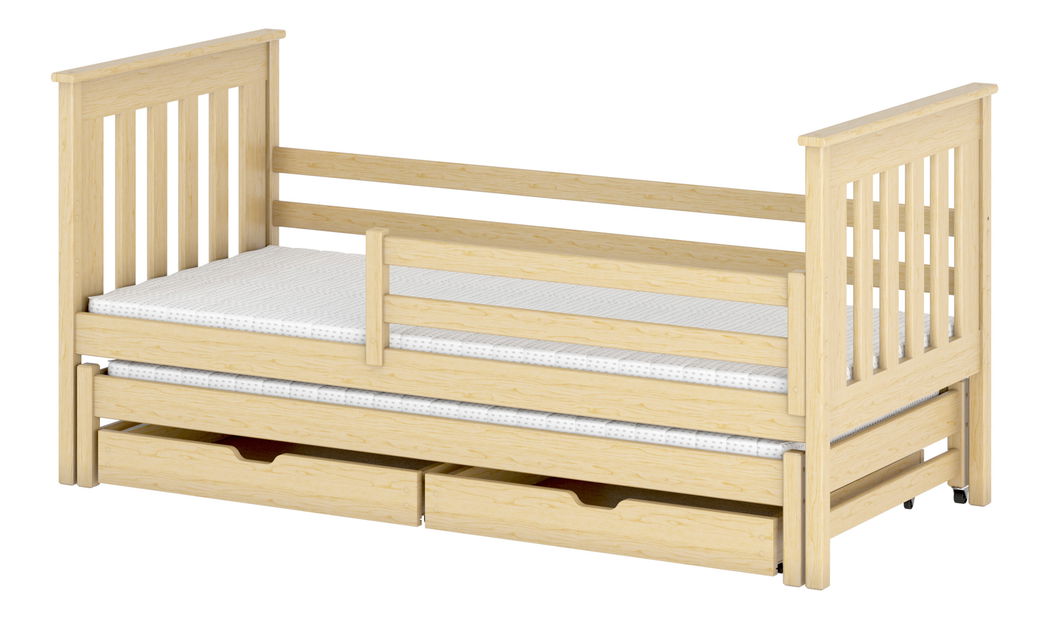 Detská posteľ 80 x 180 cm TOYA (s roštom a úl. priestorom) (borovica)
