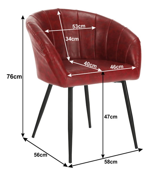Fotoliu sufragerie (2 buc.) Fleitea (bordo) *vânzare stoc