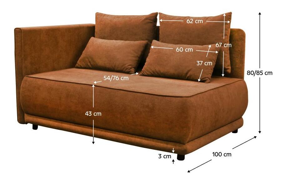 Canapea Lestat (teracotă) (S)