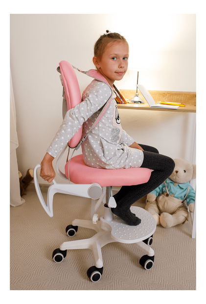Set 2ks Detských rastúcich stoličiek s podnožkami a trakmi Aureola (ružová + biela) *výpredaj