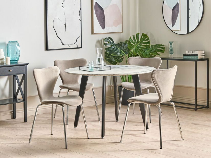 Set blagovaonskih stolica (2 kom.)- Baylor (bež + srebrna)