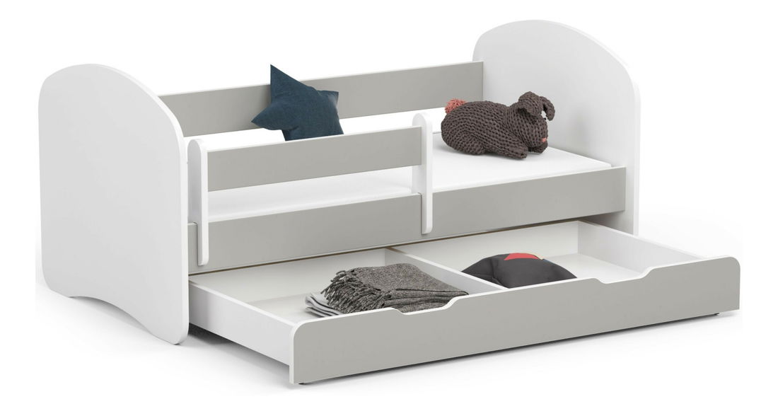 Detská posteľ Pranshi (sivá) (s matracom)