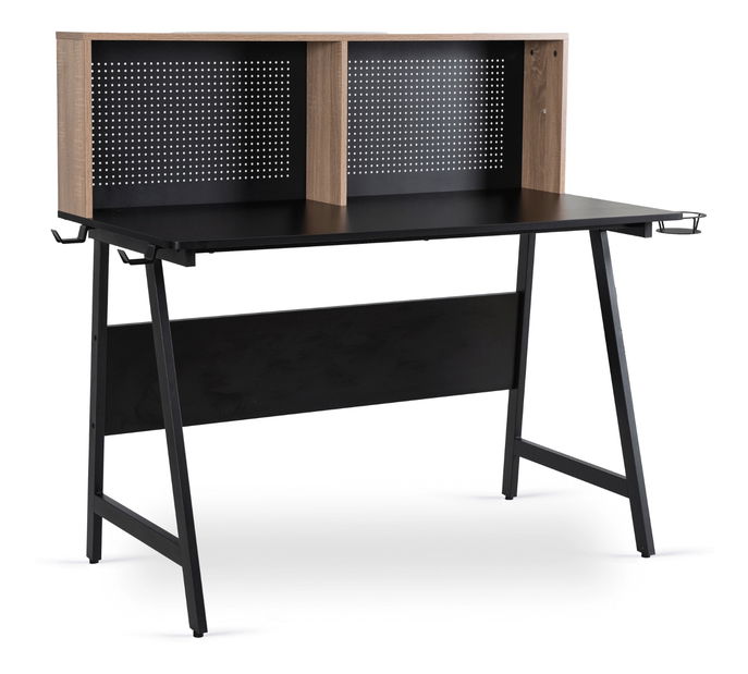 Íróasztal Ivuma (fekete + sonoma tölgy)