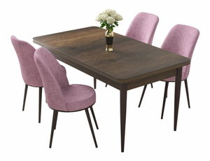 Jedálenský set Nilla (orech barokový + ružová) (pre 4 osoby)