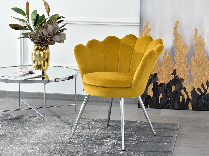 Kreslo Lasair (horčicová + zlatá)
