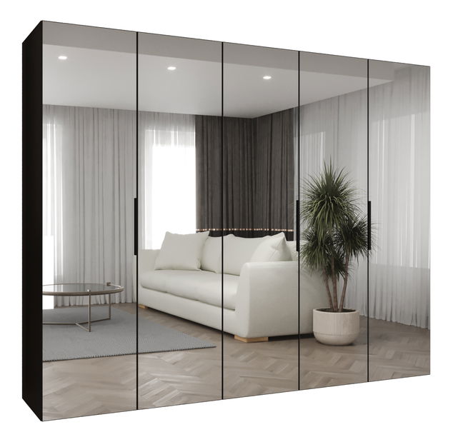 Dulap de haine 250 cm Mirabella 3 (Negru + Negru)