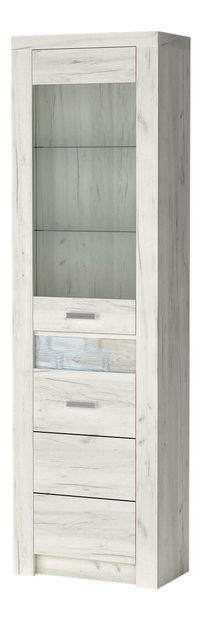 Vitrína Indie 23 (s LED osvetlením) (craft biely)