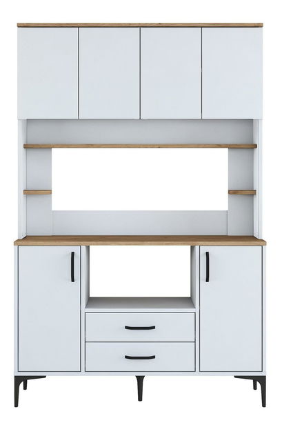 Polcos szekrény Jenaretta 168 (fehér + dió)