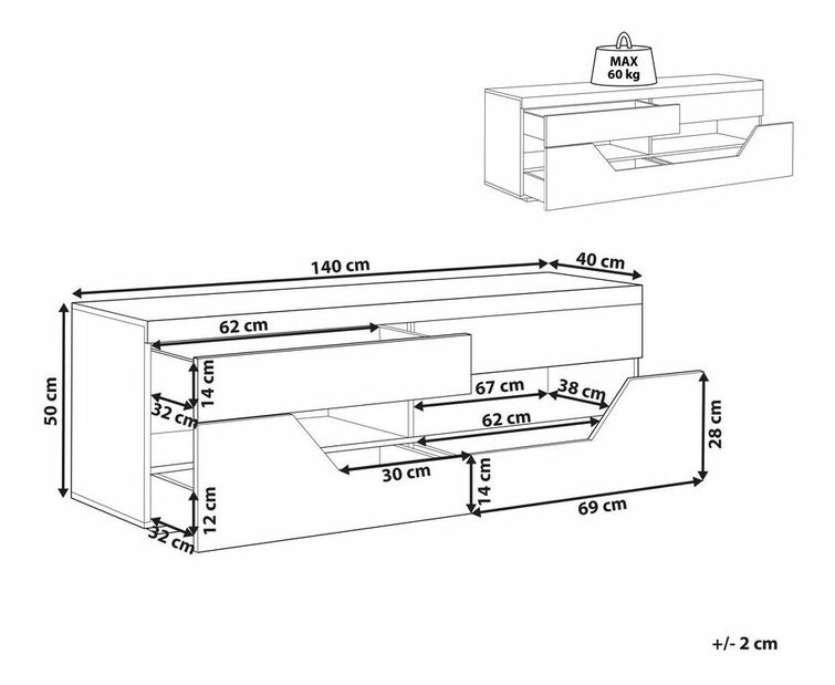 Masă TV/Dulap Cheza (alb)