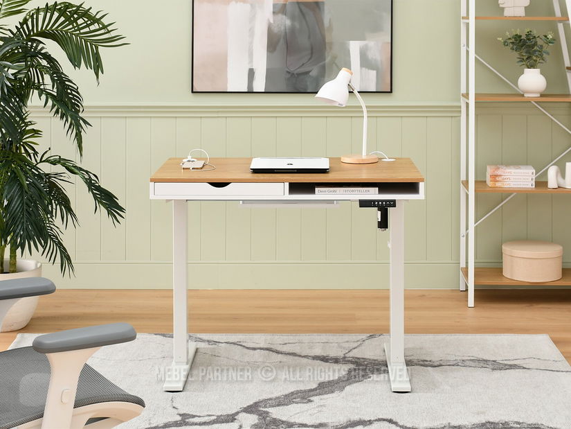 PC asztal Osto 100 (fehér tölgy + fehér)