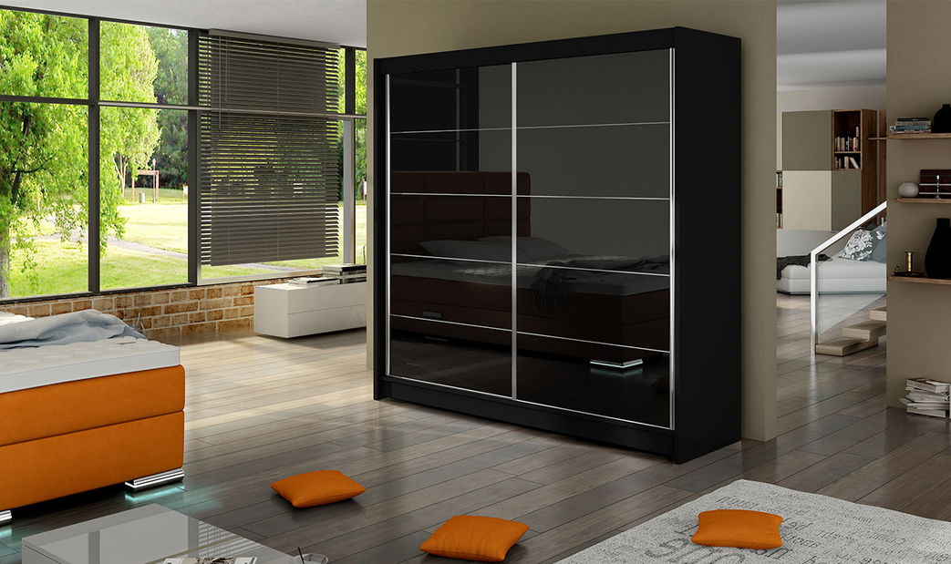 Ruhásszekrény Florencia (fekete + fekete)