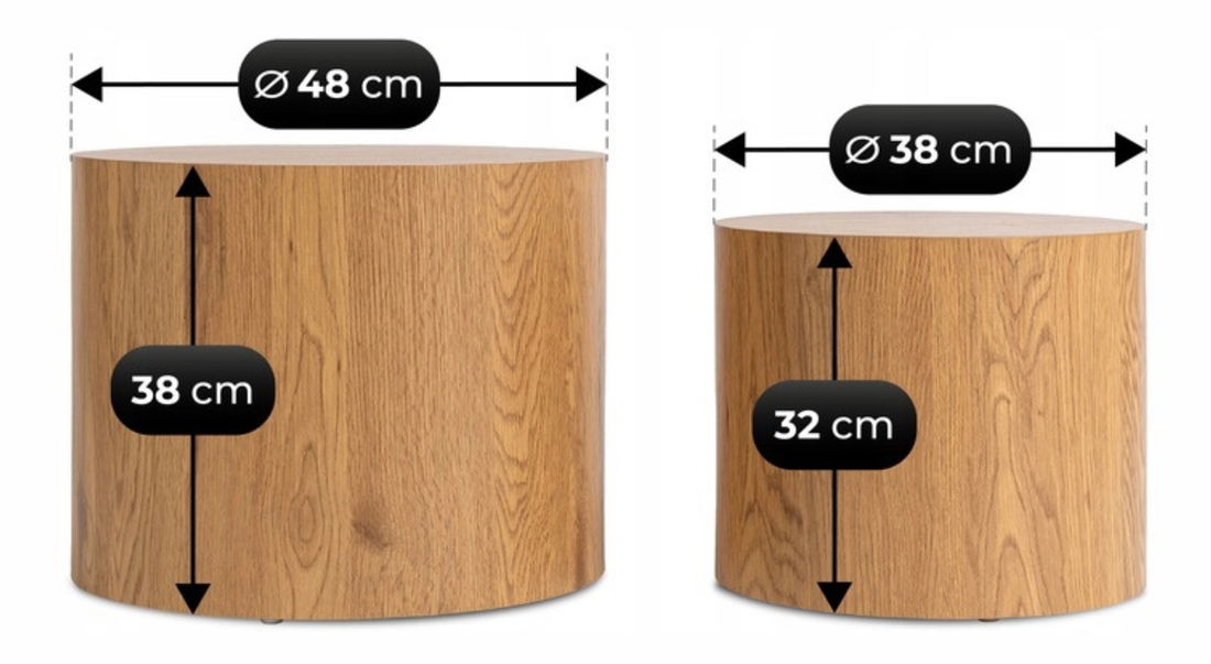 Dohányzóasztal szett (2 db.) Liloo (tölgy) 