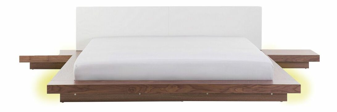 Manželská posteľ 180x200 cm Zina (biela) (s LED osvetlením)