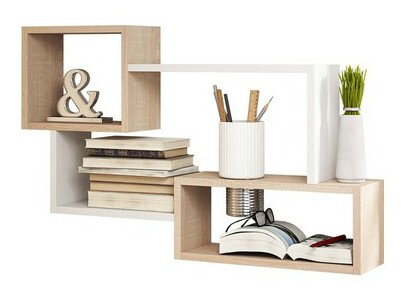 Polica Cygni 005 (dub sonoma + biela) *výpredaj