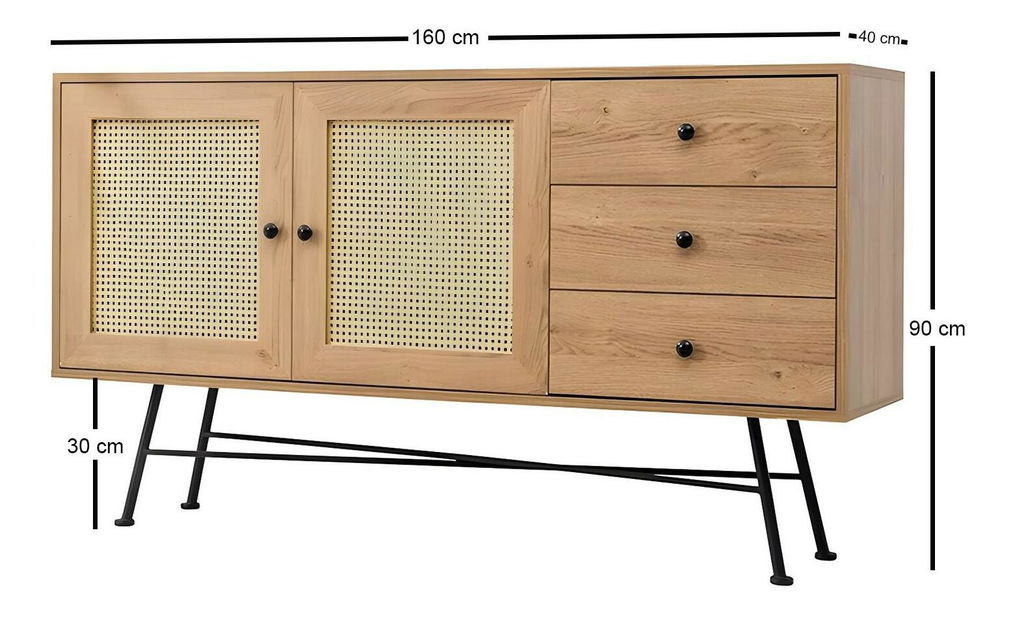 Komód Vovula 5 (természetes) 