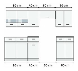 Konyha Junona line 240 cm (tiszta delano tölgy)