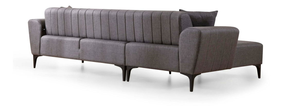 Kutna garnitura Hamletta (L) (tamnosiva + crna)