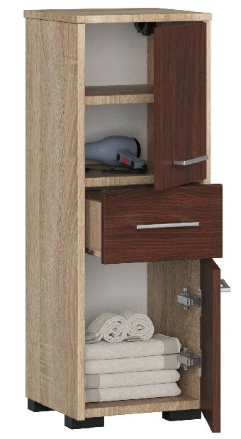 Dulap de baie Farid TYP6 (Stejar sonoma + wenge)