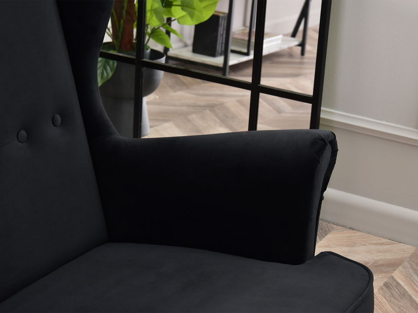 Pohovka dvojsedačka v tvare ušiak Muriera (čierna + biela)