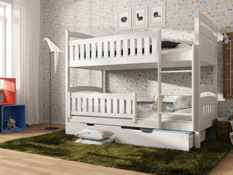 Detská posteľ 90 x 200 cm Irwin (s roštom a úl. priestorom) (biela)