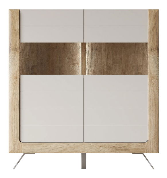 Vitrina Kassie Typ 42 (kašmir + hrast zlatni harbor) (s rasvjetom)