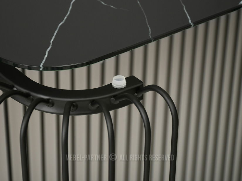 Konzolový stolík Nils Kons (čierny mramor + čierna)