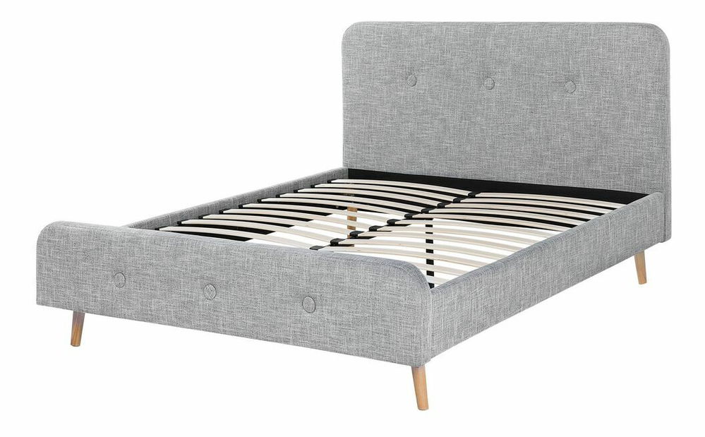 Franciaágy 160 cm ROME (ágyráccsal) (világosszürke)