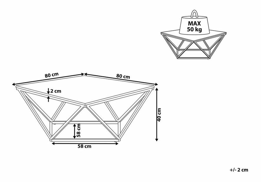 Konferenčný stolík Magna (čierna) (mramorový efekt)