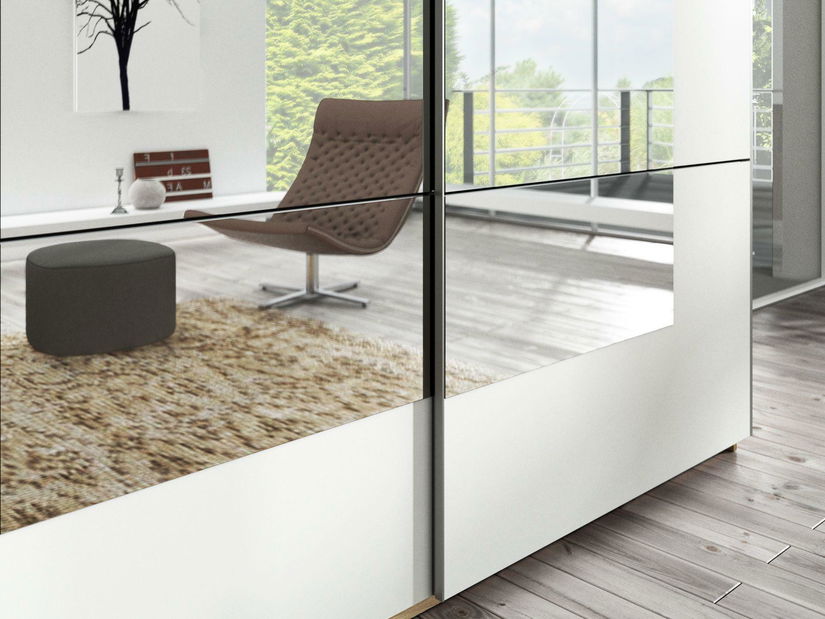 Dulap de haine Benson Typ 56 (san remo deschis + Alb + Oglindă)