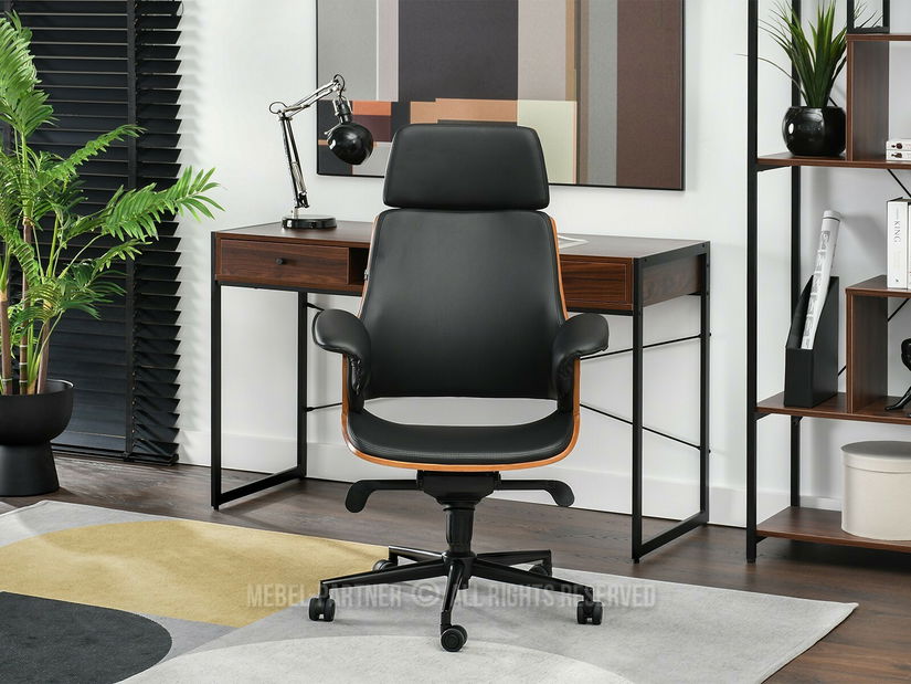 Fotoliu Clementine (nuc închis + negru)