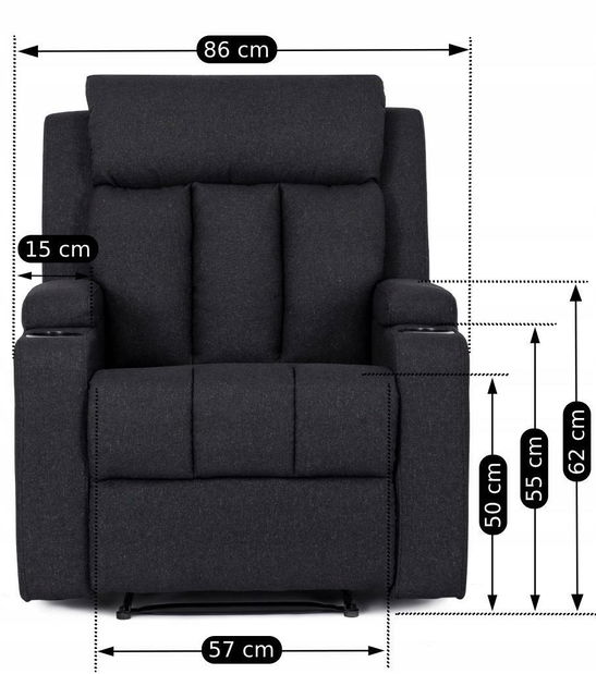 Fotoliu reglabil Komeito 2 (negru) 