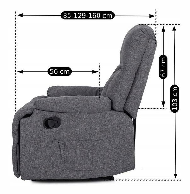 Podesiva fotelja Repraducida (siva) 