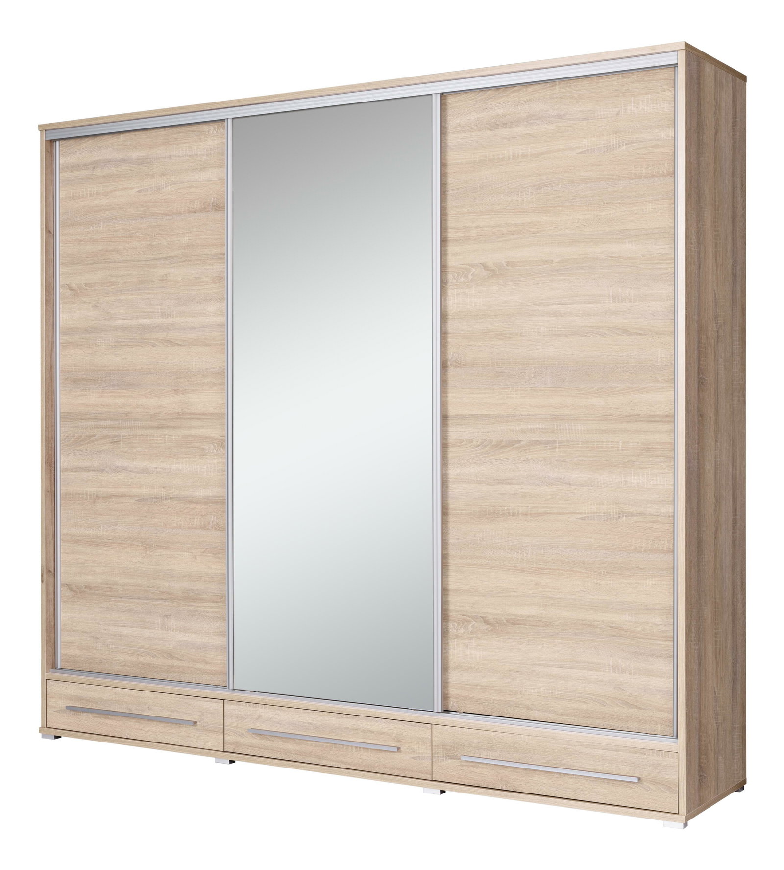 Šatníková skriňa s posuvnými dverami Hajoresta 1 (dub sonoma) (so zrkadlom)