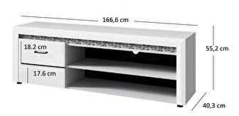 TV asztal Wanetta (fényes fehér)