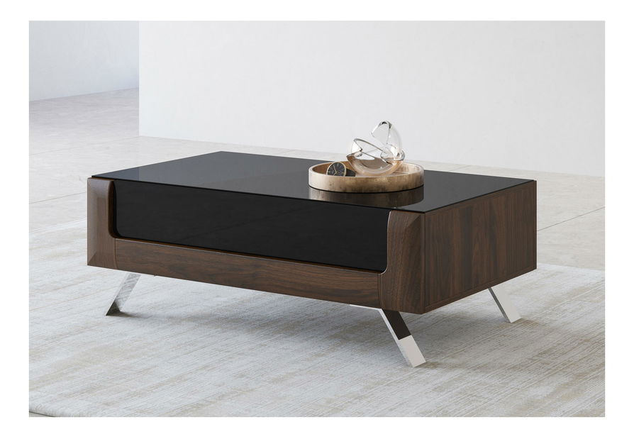 Konferenčný stolík Kassie Typ 99 (čierny lesk + orech columbia)