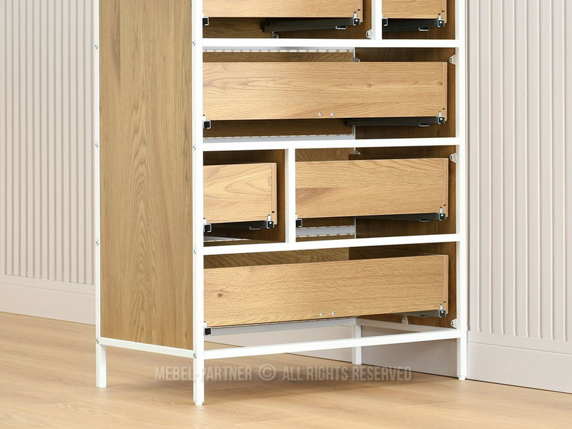 Comodă Soren Kom (stejar + alb)