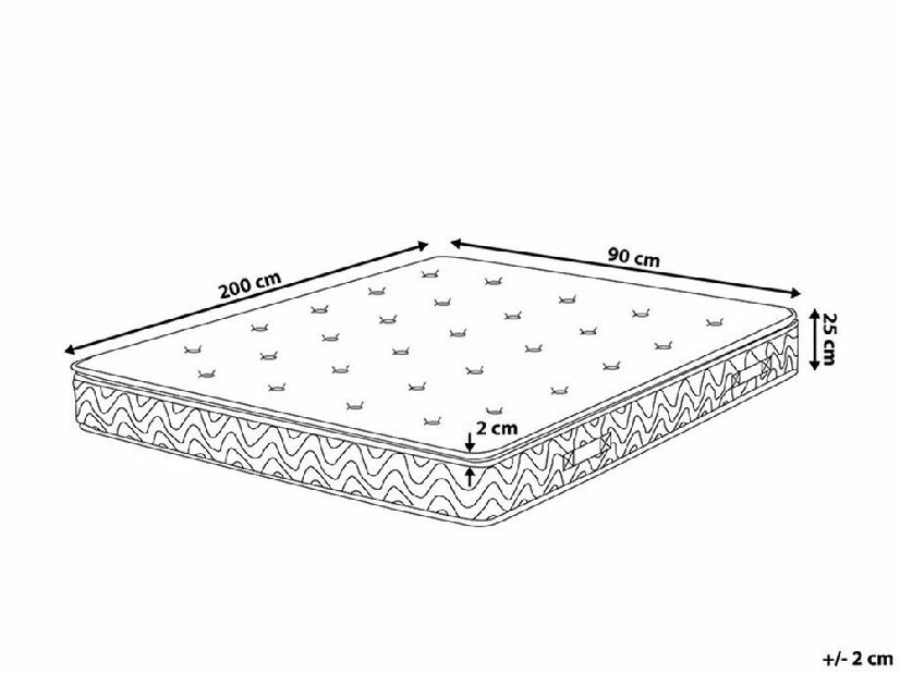 Saltea cu arcuri individuale 90x200 cm LAXAR