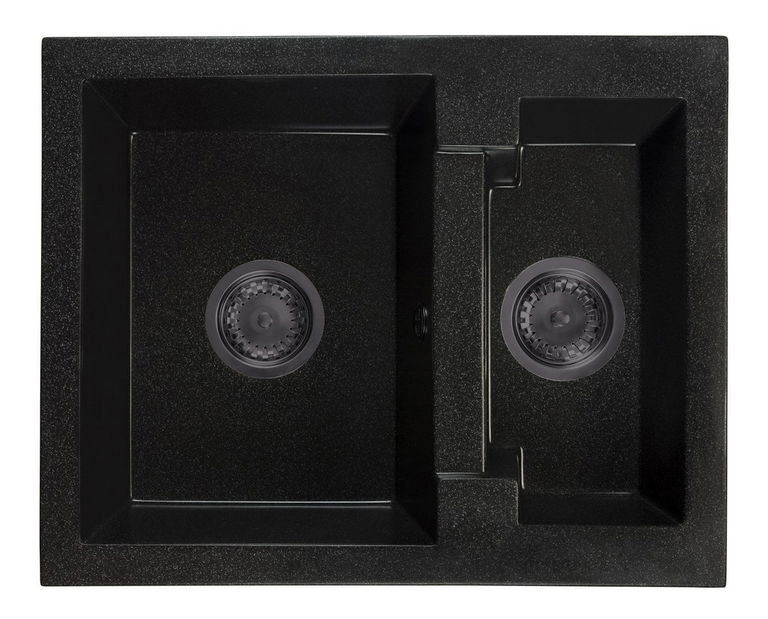 Kuchynský drez Yagma (čierna + textúra) (s 2 otvormi pre batériu) (L)