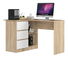 Masă PC de colț Bodhi (stejar sonoma + alb) (S)